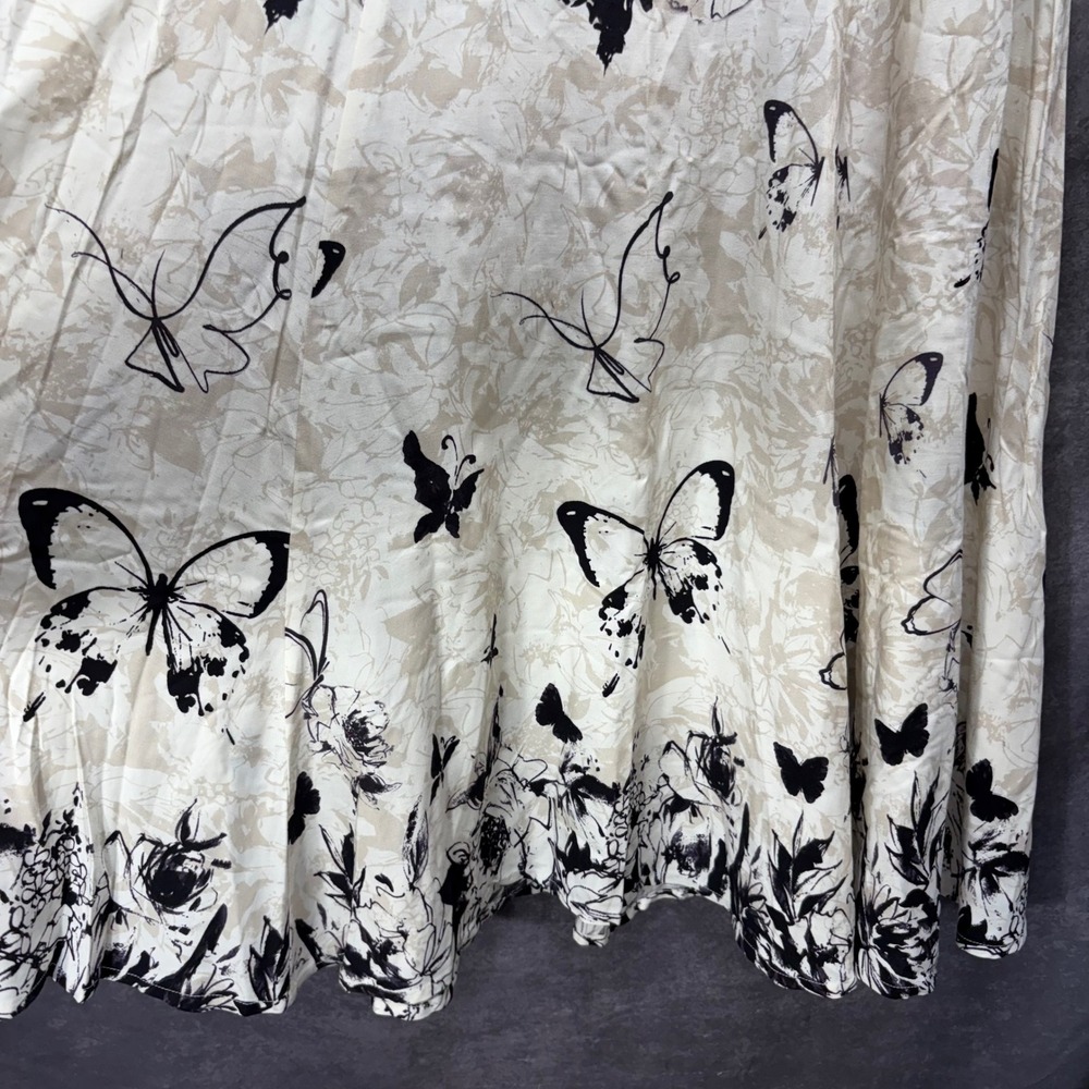 Soft Surroundings Spring Fever Butterfly Maxi Skirt Size S Cream Fairy Whimsical - Picture 4 of 12